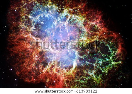 Crab Nebula. Elements of this Image Furnished by NASA.
