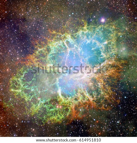 Crab Nebula. Elements of this Image Furnished by NASA.
