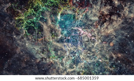 Crab Nebula and galaxies. Elements of this image furnished by NASA.