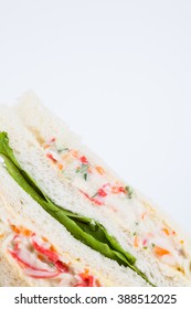 crab salad sandwich with tomato, lettuce and mayonnaise - Shutterstock ID 388512025