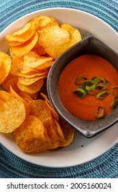 Crab Seasoning BBQ Chips Served With Spicy Chipotle Dip 