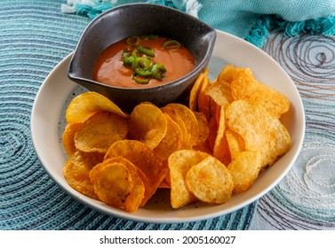 Crab Seasoning BBQ Chips Served With Spicy Chipotle Dip 