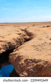 Crack After Earthquake In Ras Mohammed National Park, Sinai Peninsula In Egypt