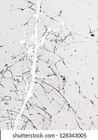 Crack and broken glass in a front view image