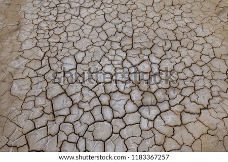 Crack dry bottom of earthen river