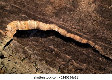 Crack In Dry Ground. Dry Lake In Process Of Drought And Lack Of Rain. Cracked Soil Of Due To Climate Change. Soil Earth Background, Top View. Relief Of Cracked Earth. Land Structure Or Ground Texture.