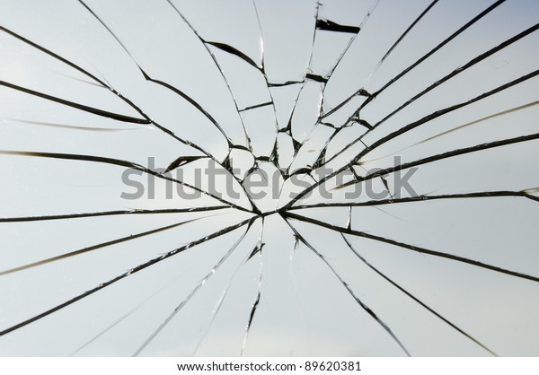 Crack Laminated Safety Glass Stock Photo 89620381 | Shutterstock