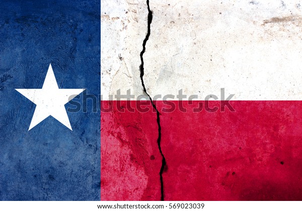 A crack in the\
monolith. Flag of Texas