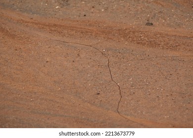 Crack In Volcanic Soil Of The Canary Islands.
