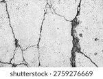 Crack wall texture background broken earthquake effect, whtie grey building cement damage pattern plaster grunge black line paint surface abstract, construction rough street concrete backdrop