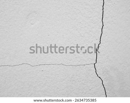 Crack wall texture background broken earthquake effect, whtie grey building cement damage pattern plaster grunge black line paint surface abstract, construction rough street concrete backdrop.