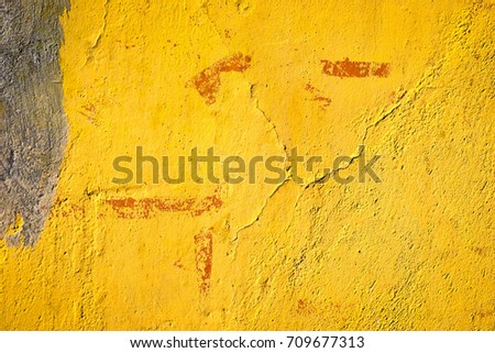 Crack yellow facade wall house