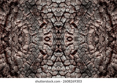 Cracked bark loopable tile - charred wood with symmetry