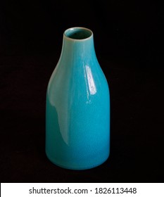 Cracked Blue Ceramic Flower Vase