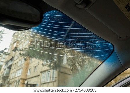Cracked Car Windshield View From Inside