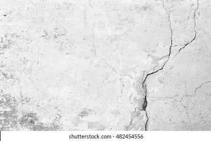 Cracked Cement Wall Texture White Background