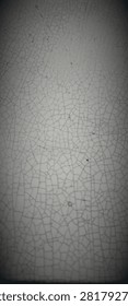 Cracked ceramic surface texture background, fine craze lines pattern on old porcelain glaze, vintage white tile texture, antique craze pattern details, retro pottery effect