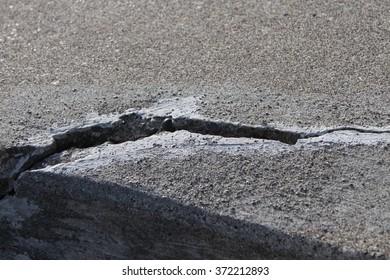 Cracked Concrete Cement Step Sidewalk