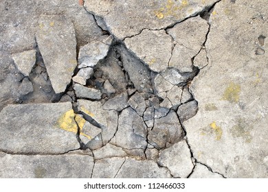 Cracked Concrete Texture Closeup Background.