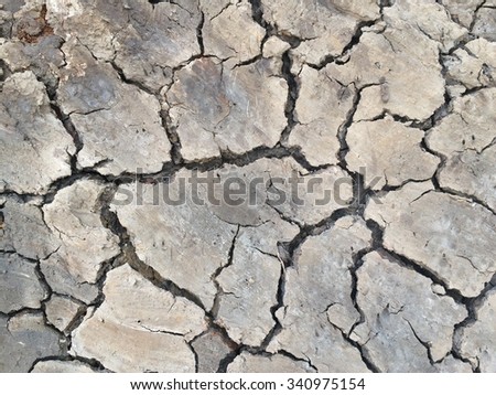 Cracked dry ground background, close up shot of drought land