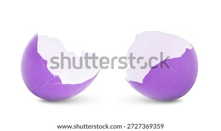 Cracked dyed Easter egg on white background