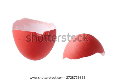 Cracked dyed Easter egg on white background