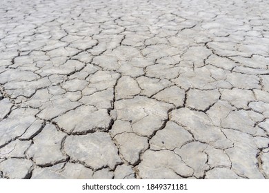 cracked earth in the Alvord Desert, Oregon. View of the Alvord Lake playa