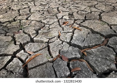 Cracked Earth Gray Earth Without Water Stock Photo 1322815430 ...