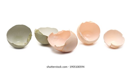 Cracked Egg Shell Isolated On White Background