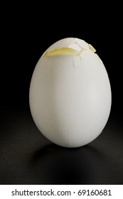 Cracked Egg Studio Isolated On Black Background