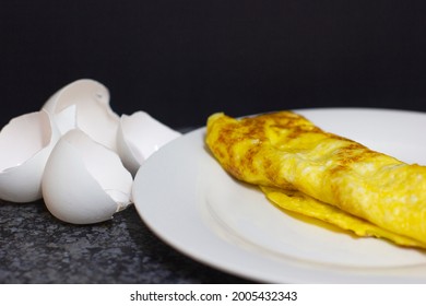 Cracked Eggshells With Plain Omelette