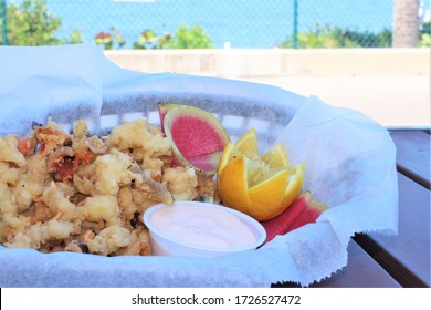 Cracked / Fried Conch With A View Of The Ocean