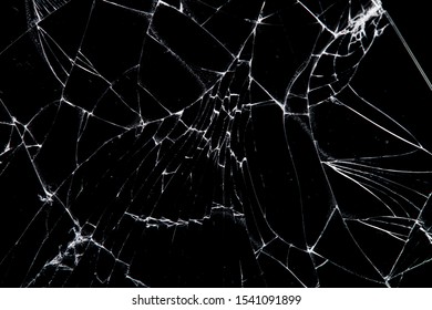 Cracked Glass Isolated On Black Background Stock Photo 1541091899 ...