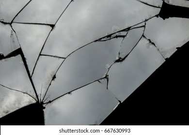 Cracked glass ,The mirror crack Texture Background.