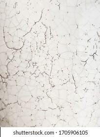 Cracked Glazed White Pottery Texture