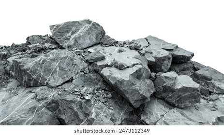 cracked gray color of stone surface, texture, detail on white background isolate 
 - Powered by Shutterstock