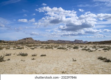 Cracked Ground At Desert Of Bardenas Reales, Navarra, Spain