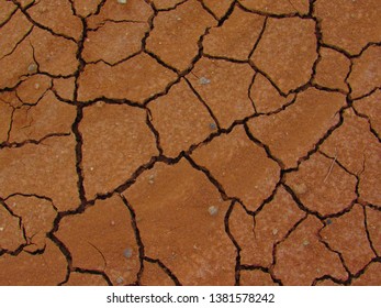      Cracked Ground Of A Fiery Desert     