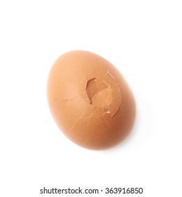 Cracked Hard Boiled Egg Isolated