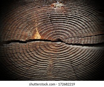 Cracked Old  Spruce Texture, Piece Of Wood From 18th Century