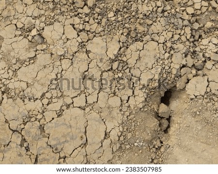 cracked soil in the desert. Global warming concept. Parched land, Earth dirt texture background of brown mud, Drought, Textures on the cracked, dry ground, Global Warming, Climate Change.