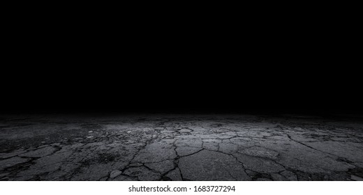 Cracked Stone Floor Concrete Background Black Empty Scene - Shutterstock ID 1683727294