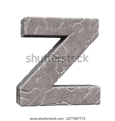 Cracked stone font 3d rendering letter Z