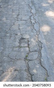 Cracked Tarmac Of A GErman Road