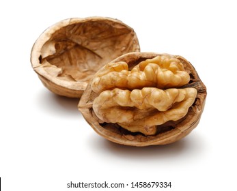 Whole Cracked Walnuts Isolated On White Stock Photo (Edit Now) 1362922349