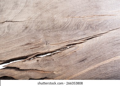 Cracked Wood On White.