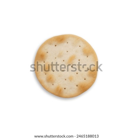 Cracker Biscuit Top View Isolated on White Background Delicious Snack