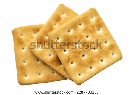 Cracker cookies isolated on white or transparent background, cut out