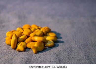 Cracker Fish Tasty Food On Blue Background