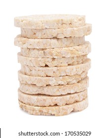 Crackers, Isolated On White Background. Includes Rice, Wholegrain, Rye And Rice Cracker